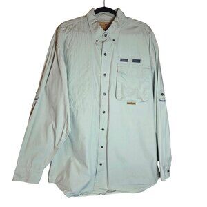 Lewis Creek Mens XXL Long Sleeve Button-Up Shirt 100% Cotton Light Green Outdoor